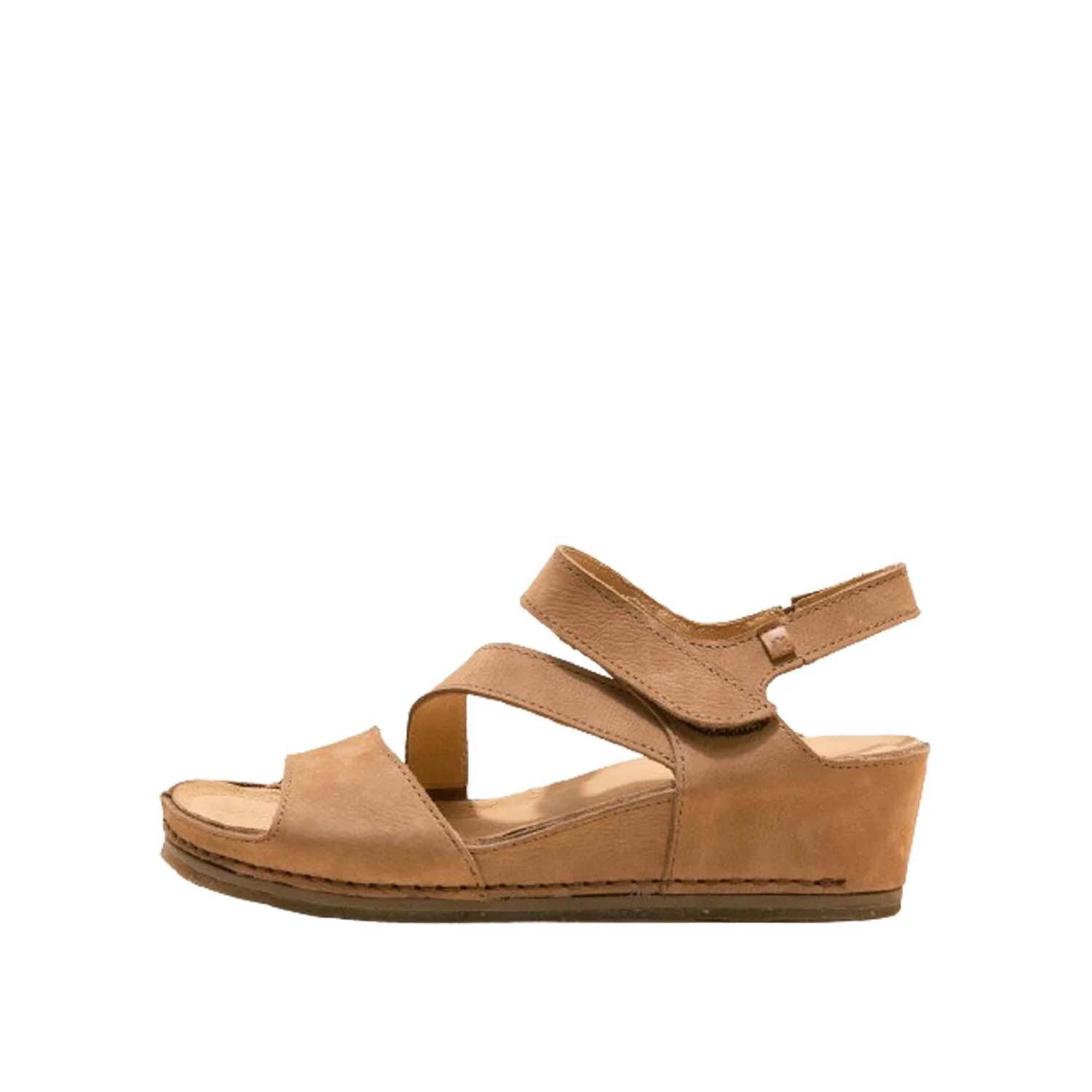 El Naturalista Honey Embellished Leather Block Sandals with Buckle - Image 4