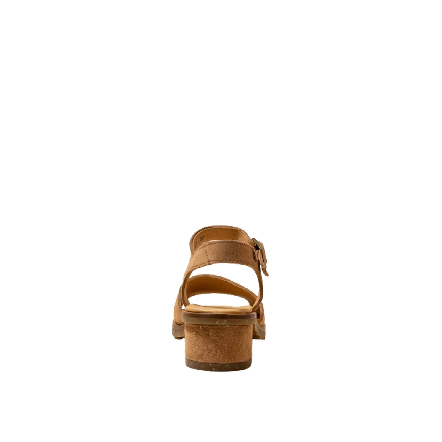 El Naturalista Honey Embellished Leather Block Sandals with Buckle - Image 3
