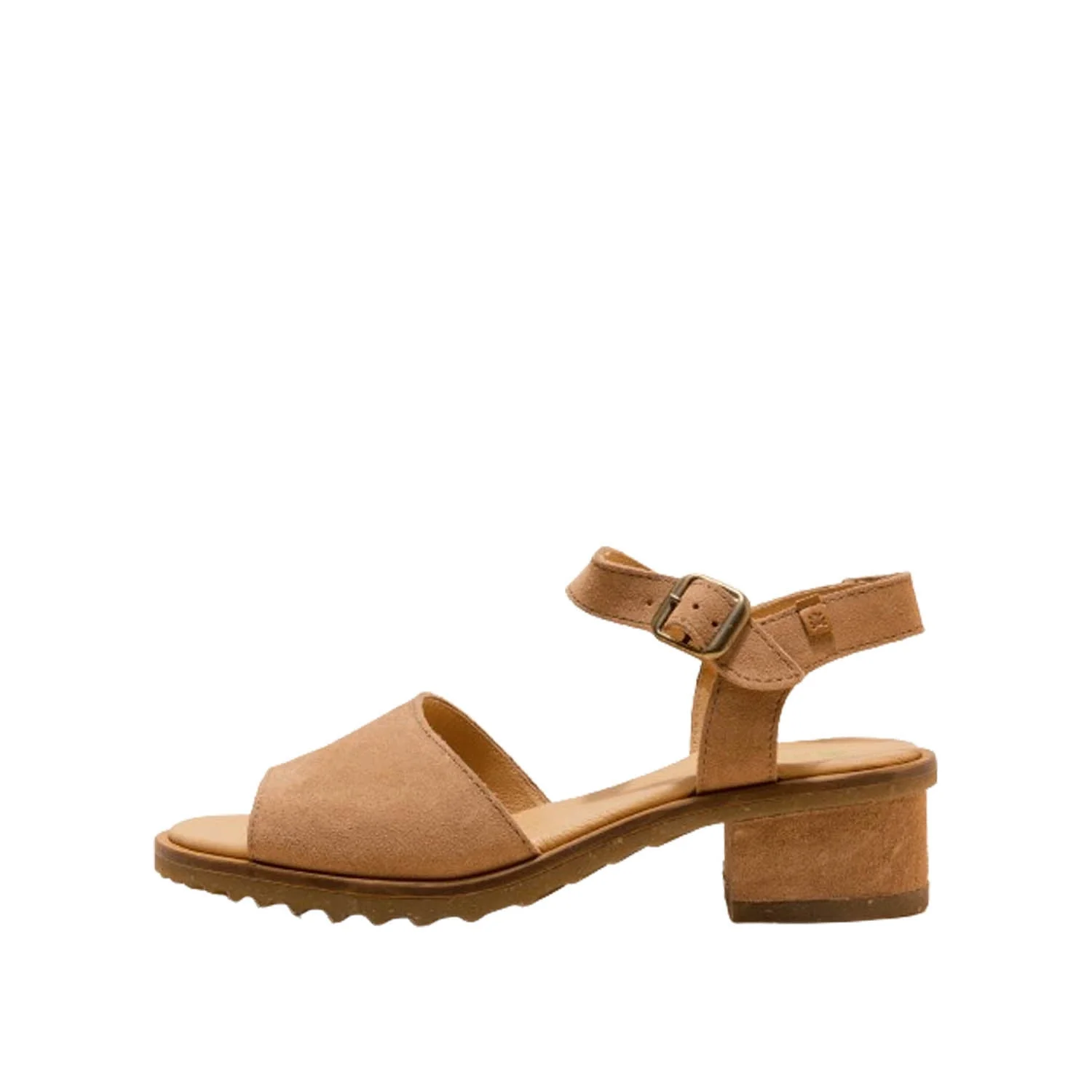 El Naturalista Honey Embellished Leather Block Sandals with Buckle - Image 4