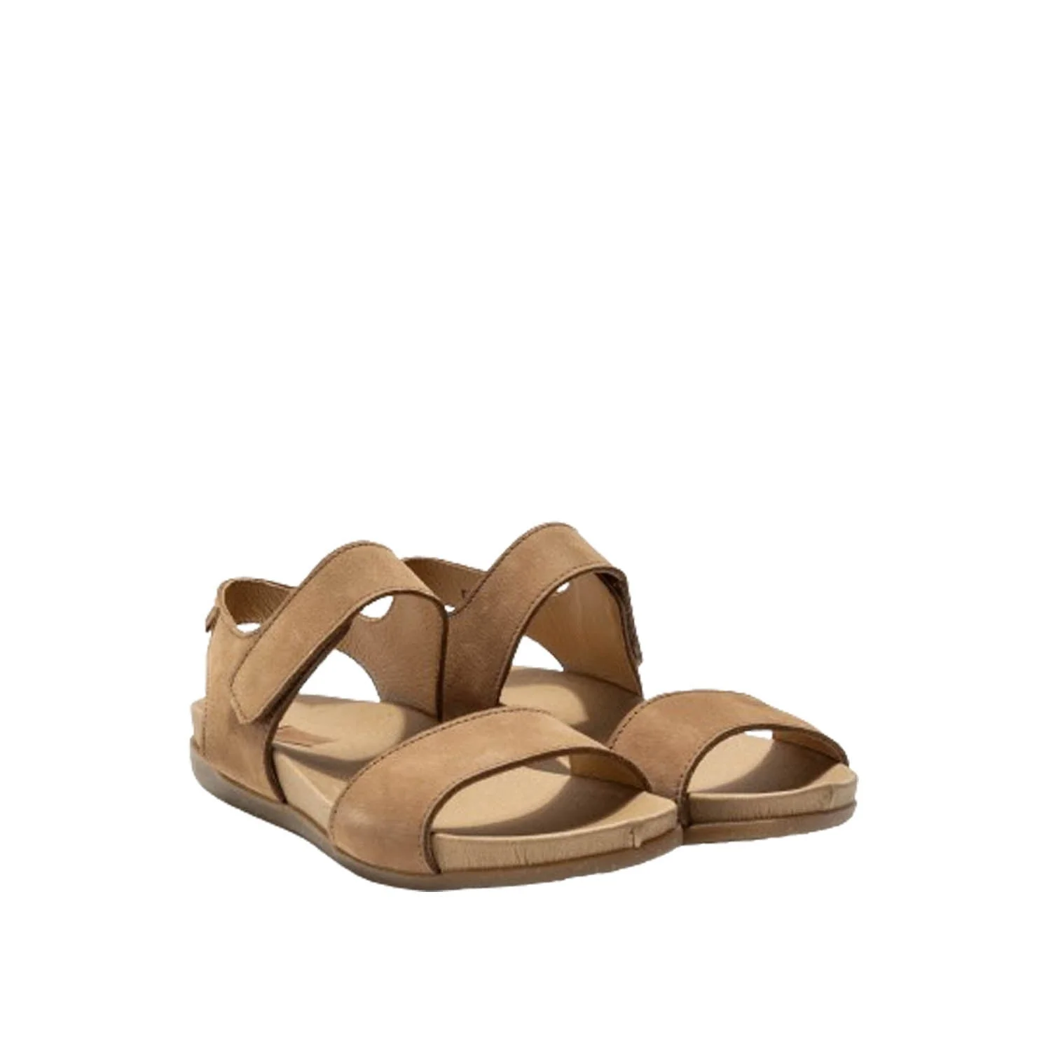 El Naturalista Honey Embellished Leather Block Sandals with Buckle - Image 2