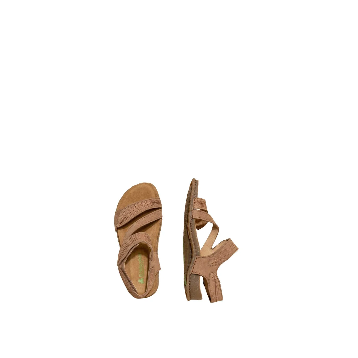 El Naturalista Honey Embellished Leather Block Sandals with Buckle - Image 4