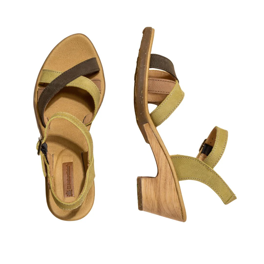 El Naturalista Multi Herbal Embellished Leather Block Sandals with Buckle - Image 3