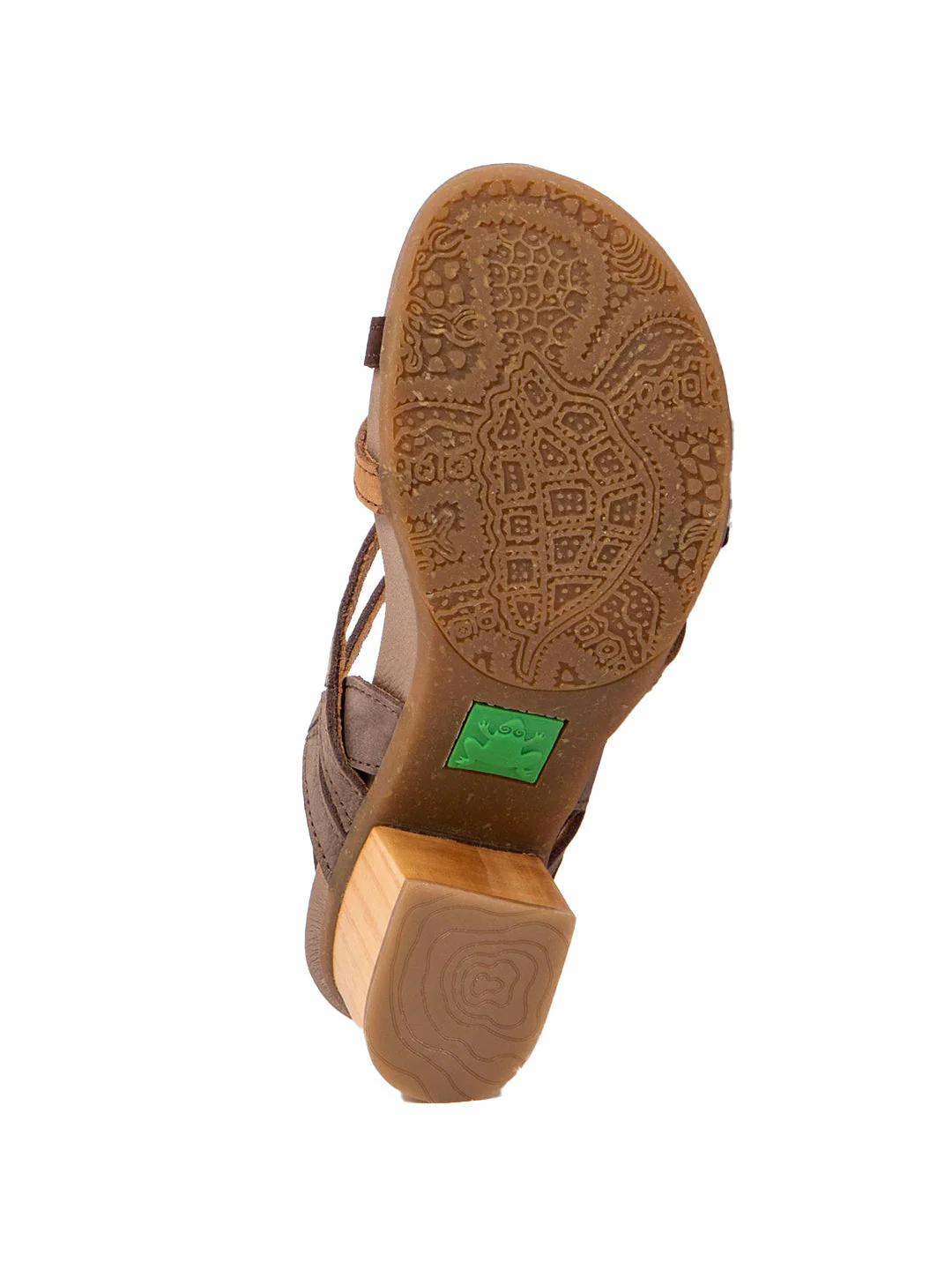 El Naturalista Multi Plume Embellished Leather Block Sandals with Buckle - Image 5