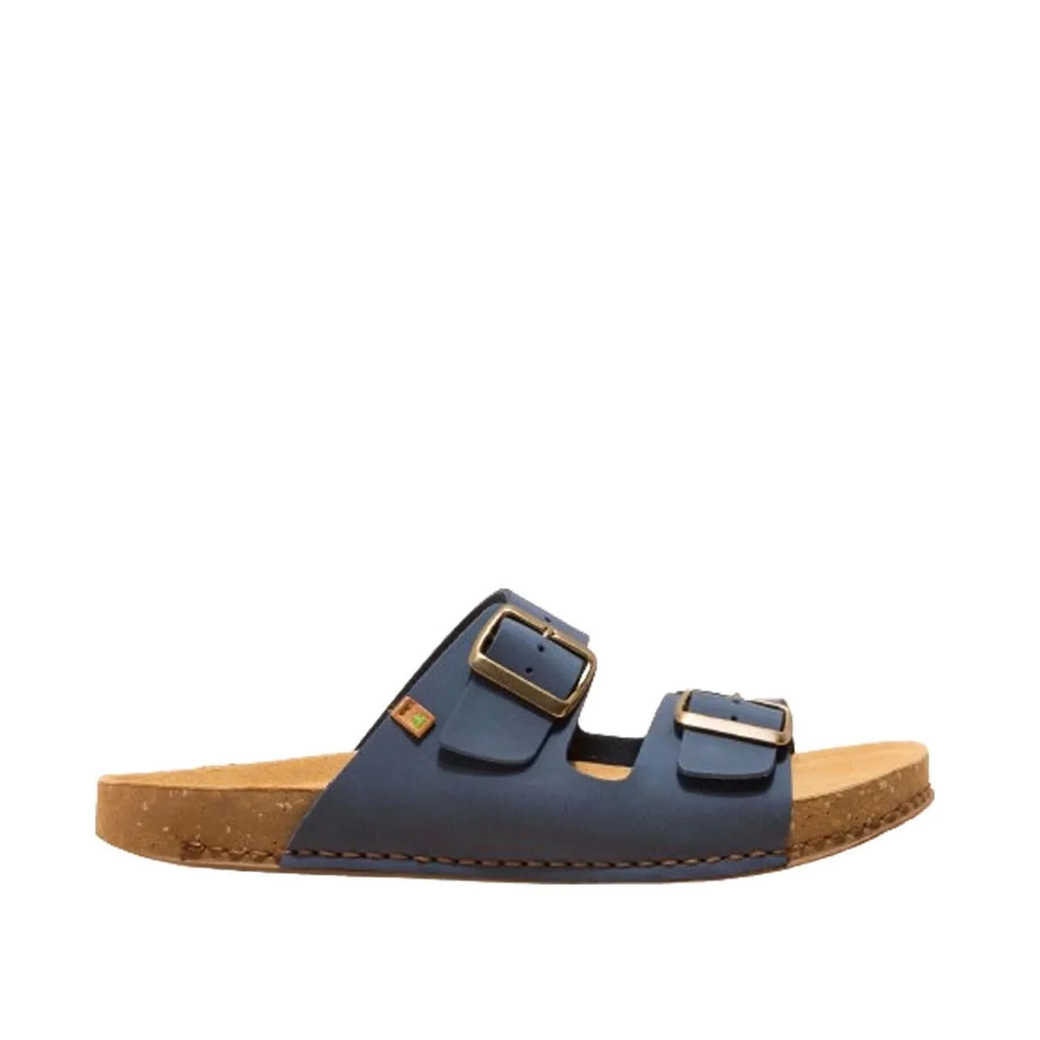 El Naturalista Ocean Embellished Leather Block Sandals with Buckle