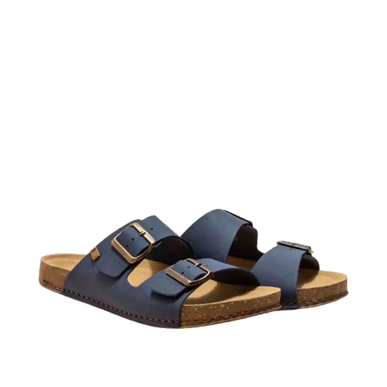El Naturalista Ocean Embellished Leather Block Sandals with Buckle - Image 2