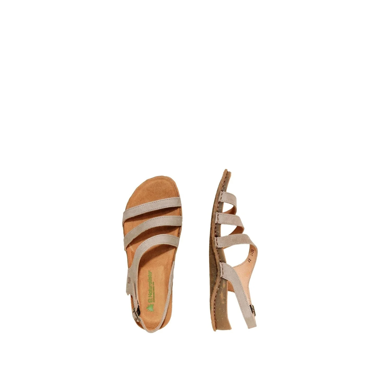 El Naturalista Piedra Embellished Leather Block Sandals with Buckle - Image 3