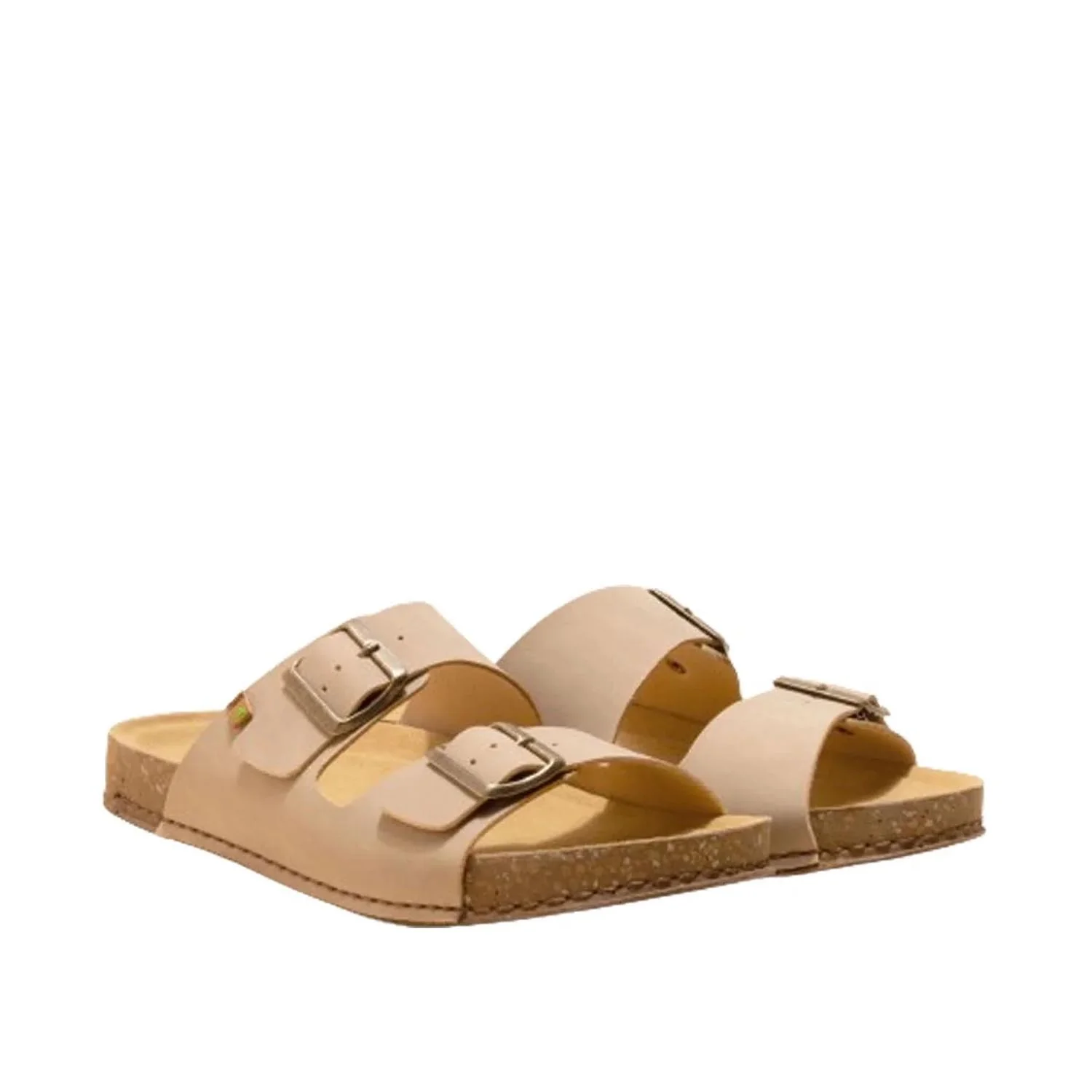 El Naturalista Piedra Embellished Leather Block Sandals with Buckle - Image 2