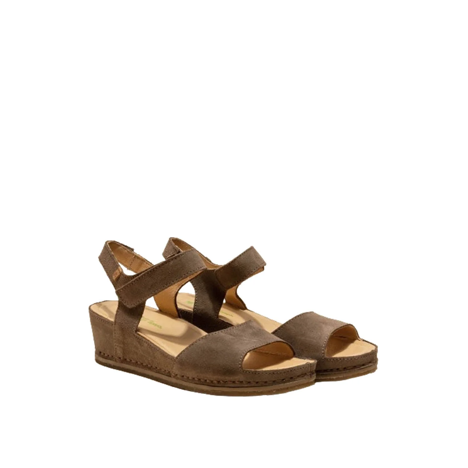 El Naturalista Plume Embellished Leather Block Sandals with Buckle - Image 2