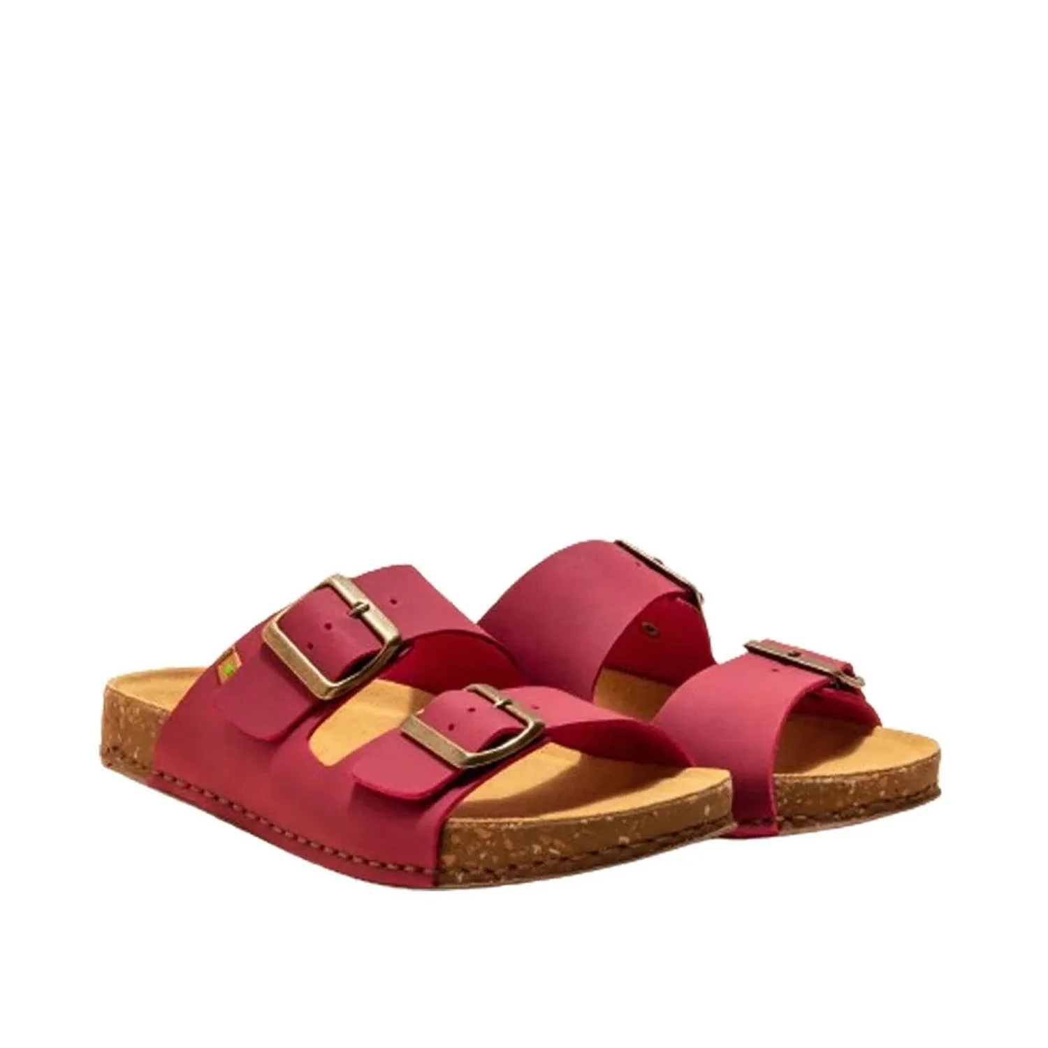 El Naturalista Tibet Embellished Leather Block Sandals with Buckle - Image 2