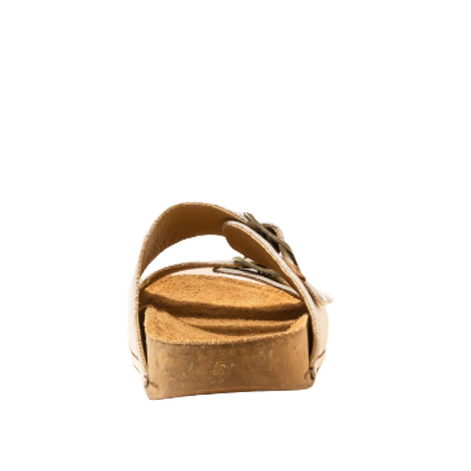 El Naturalista White Embellished Leather Block Sandals with Buckle - Image 5