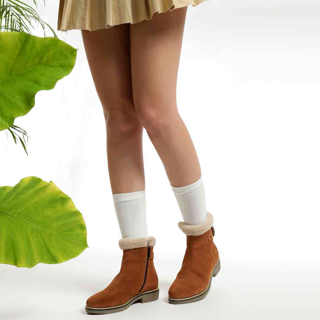 Elfrid Tan Suede Ankle Boots - Image 3