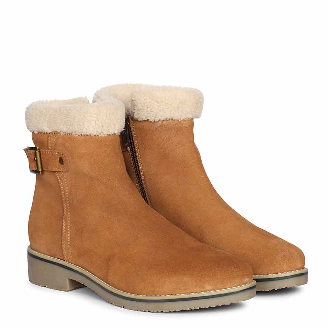 Elfrid Tan Suede Ankle Boots - Image 4