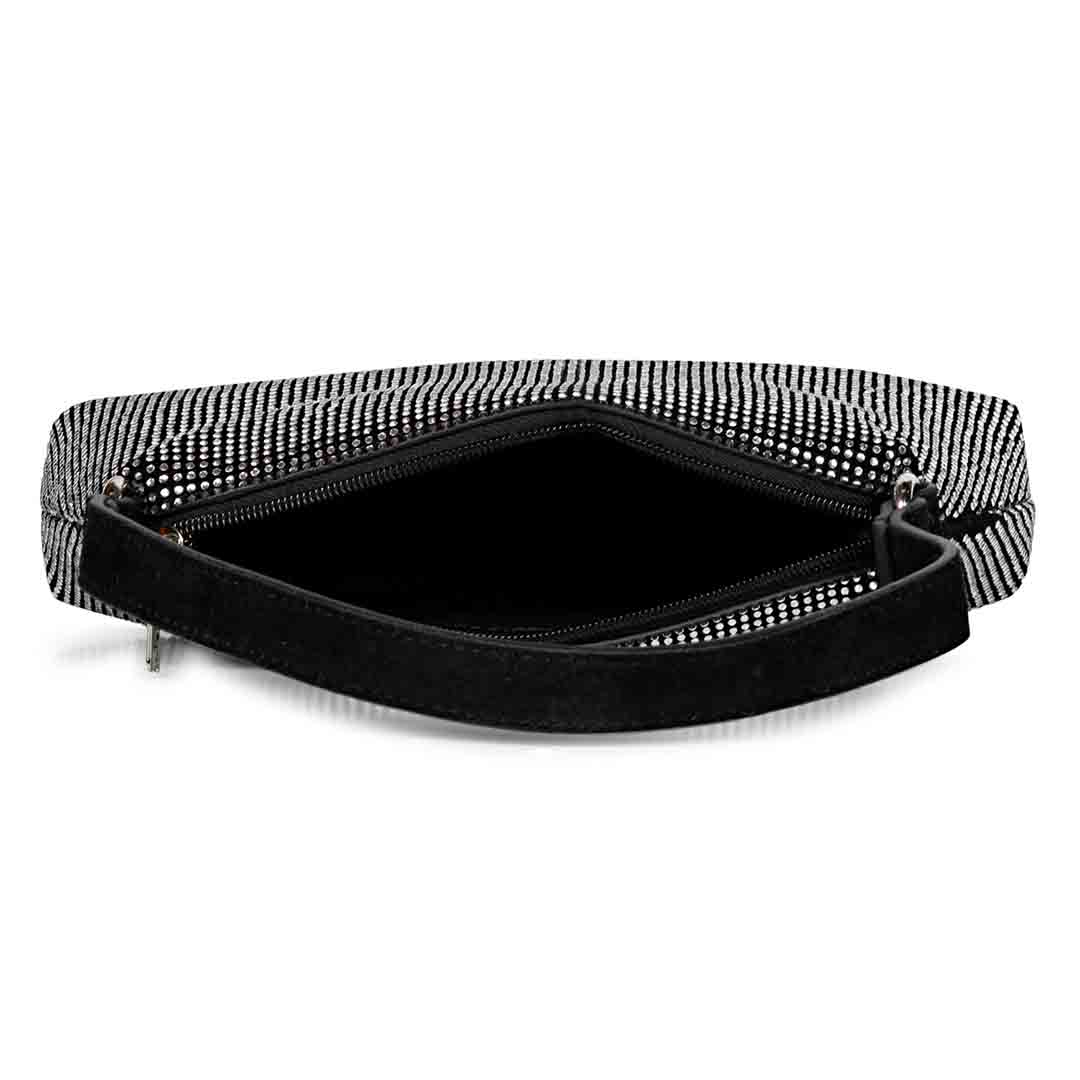 Eliza Crystal Embellished Black Leather Mini Handbags - Image 6