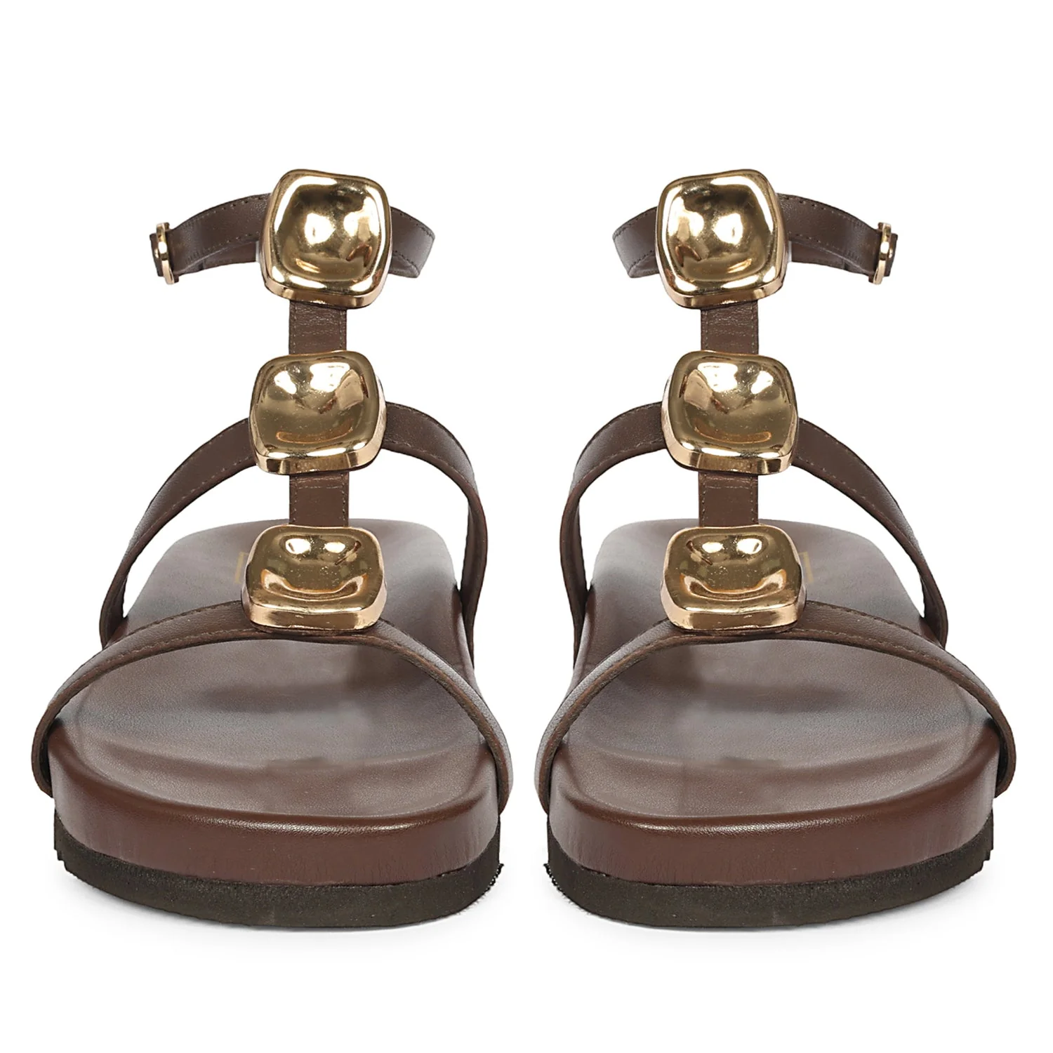 Ellie Brown Leather Footbed Sandals - Image 4