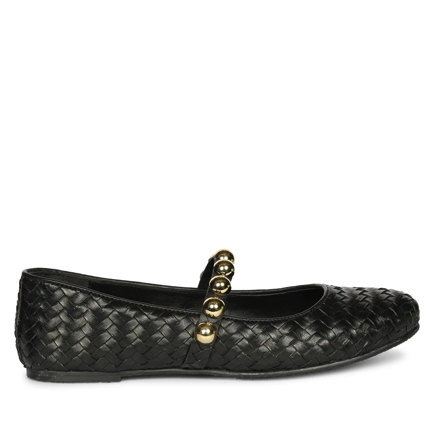 Emelia Black Leather Ballerina