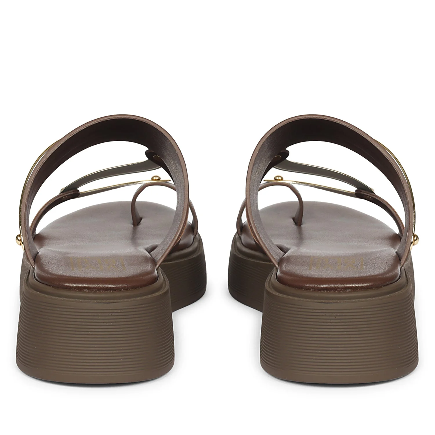 Emilia Brown Leather Platform Sandals - Image 5