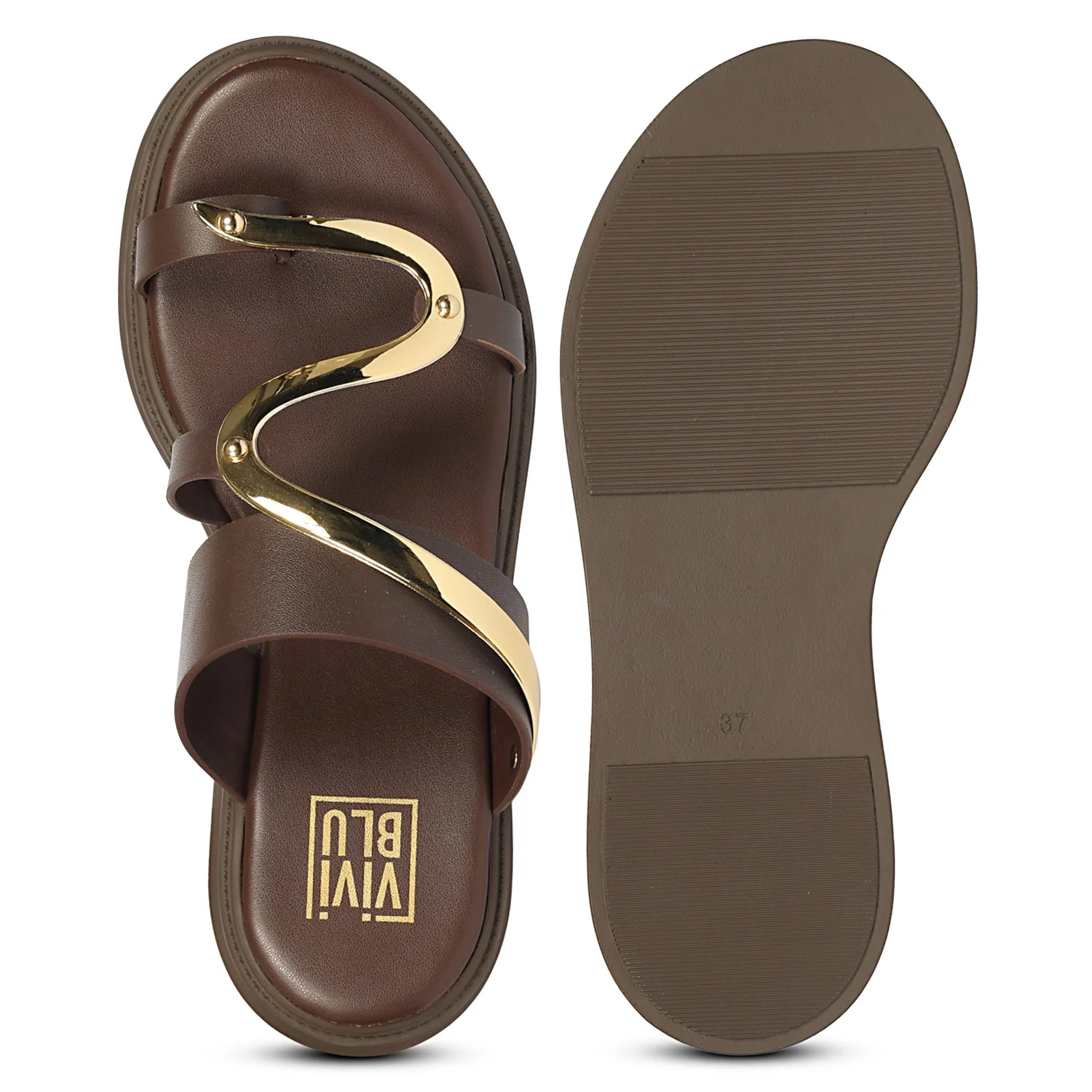 Emilia Brown Leather Platform Sandals - Image 6