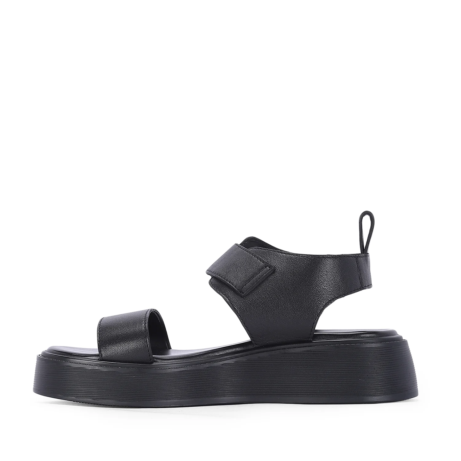 Serafina Black Leather Platform Sandals - Image 3