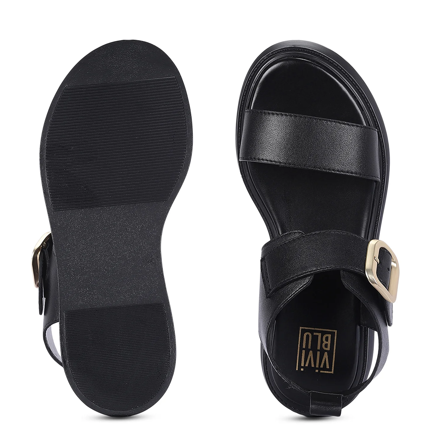 Serafina Black Leather Platform Sandals - Image 6