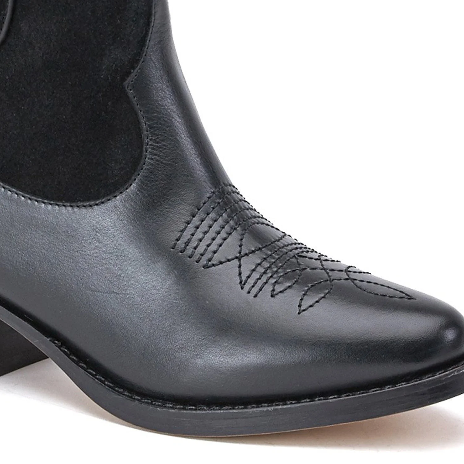 Florence Black Leather Ankle Boots - Image 7