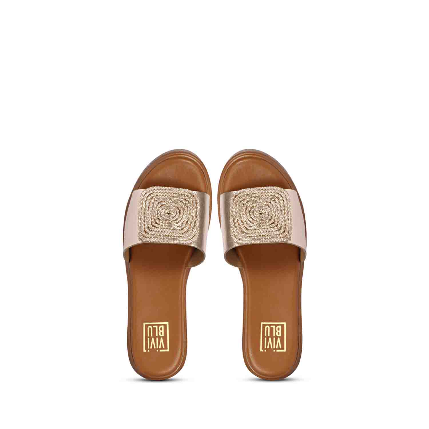 Freya Platin Leather Platform Sandals - Image 7