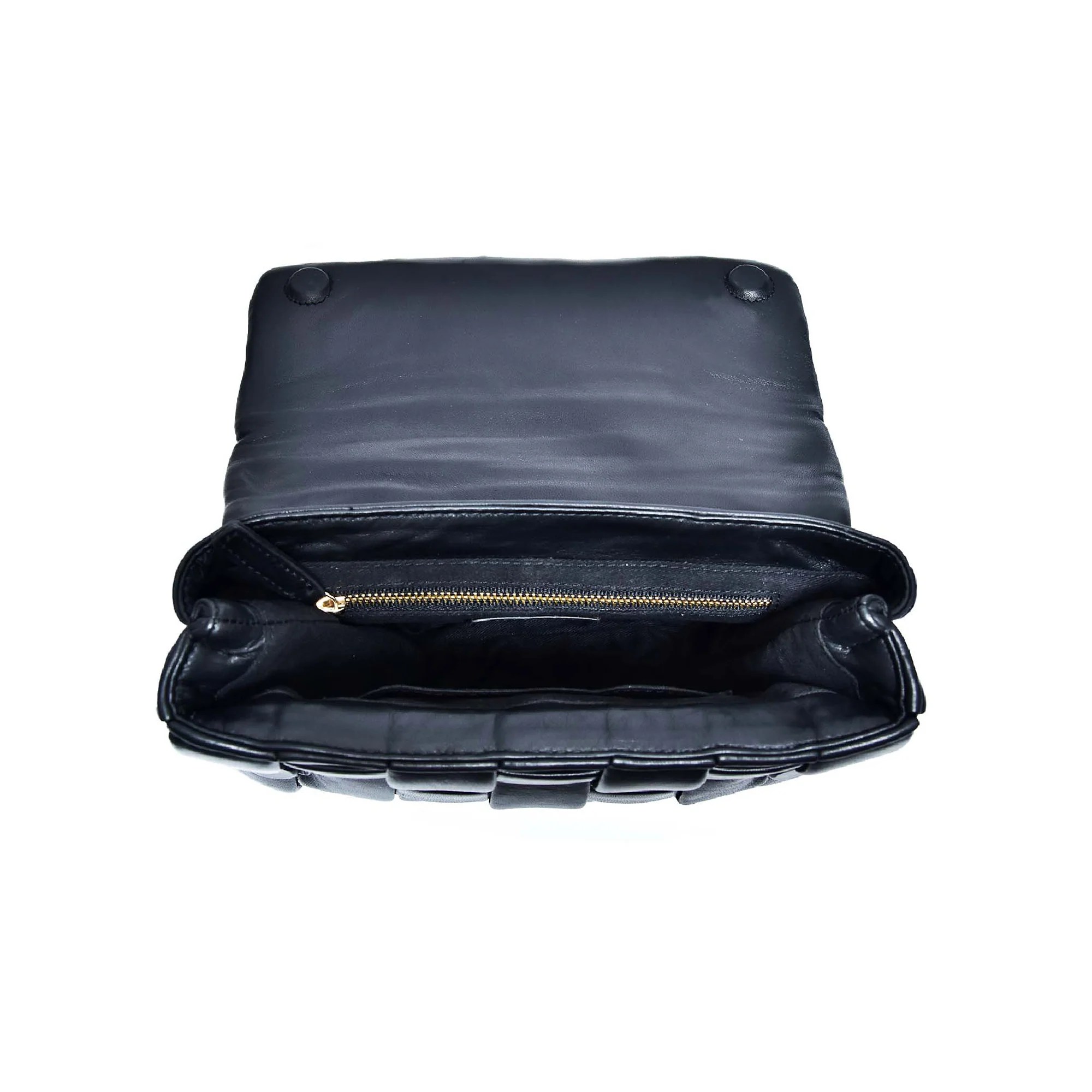 Giada Black Woven Leather Cross Body Sling Bags - Image 4