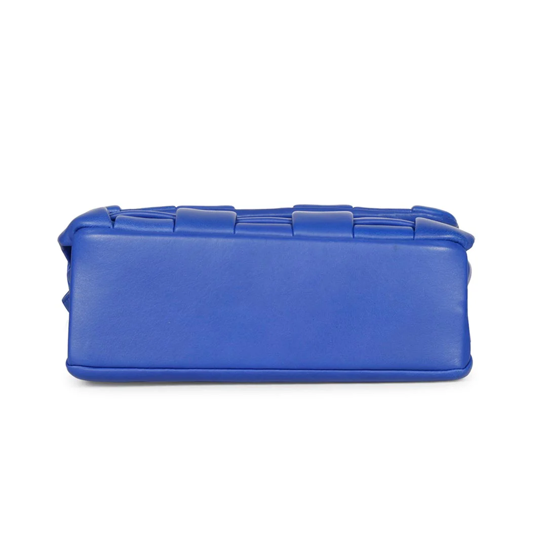 Giada Blue Woven Leather Cross Body Sling Bags - Image 6
