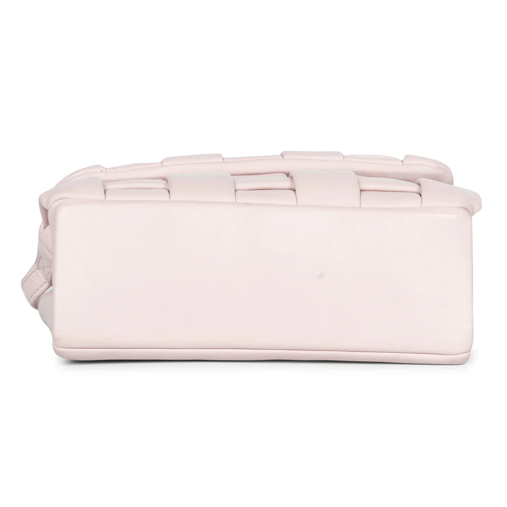 Giada Pink Blush Woven Leather Cross Body Sling Bags - Image 5