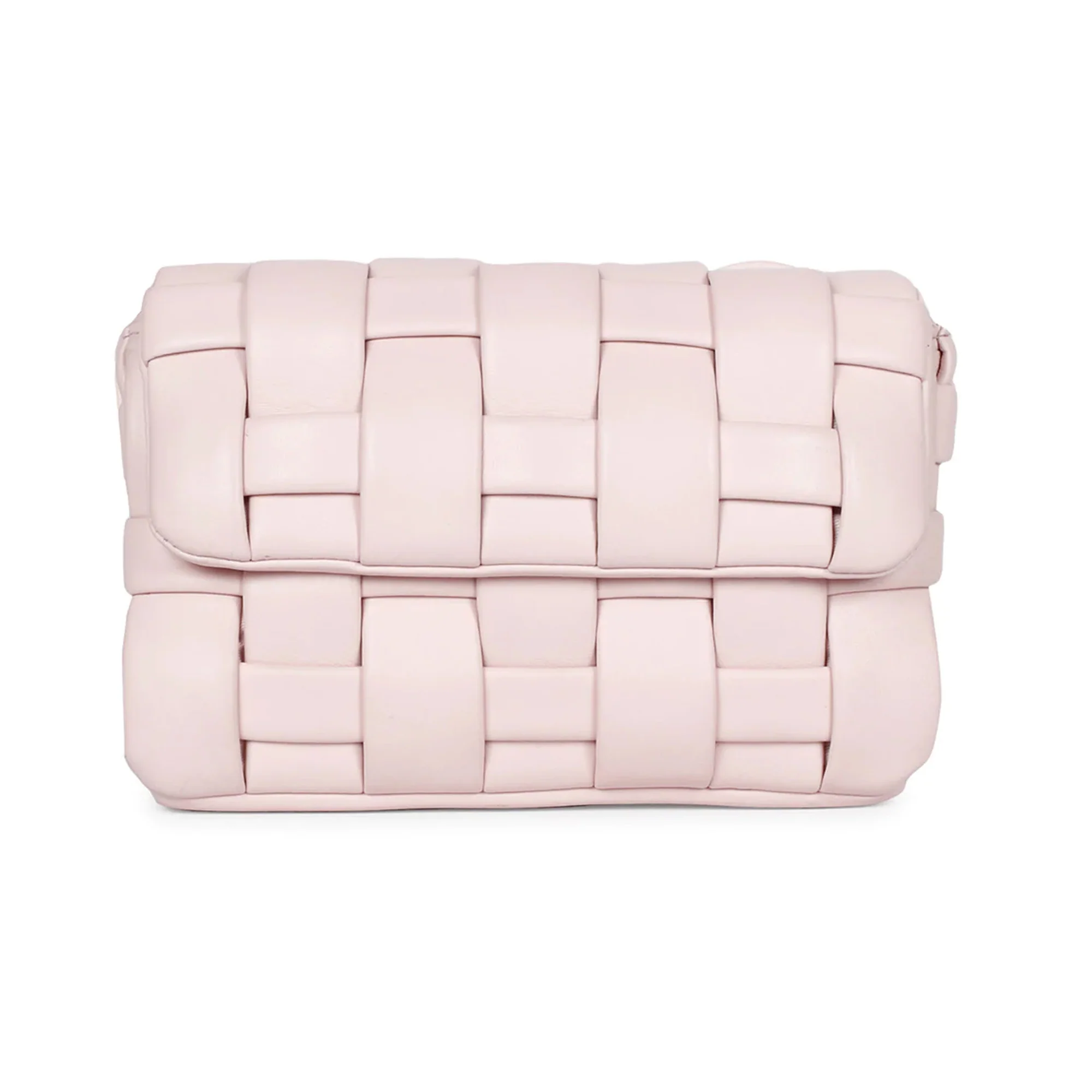 Giada Pink Blush Woven Leather Cross Body Sling Bags - Image 6