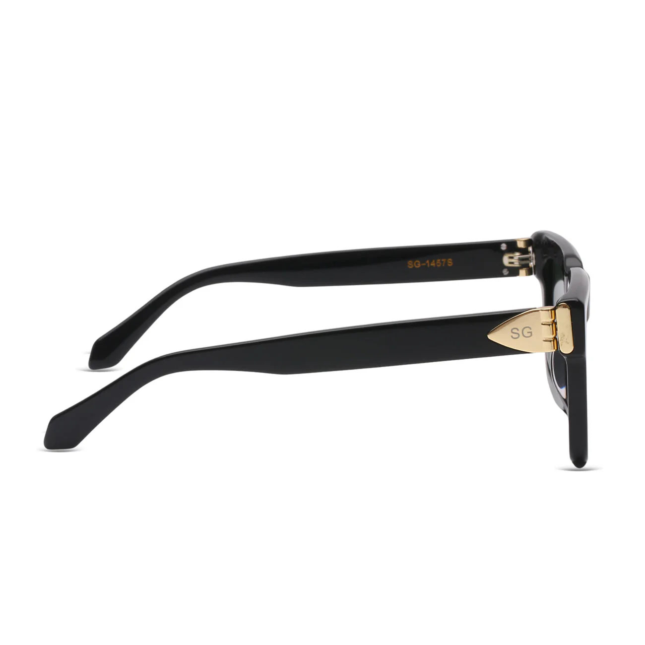 Island Eclipse Obsidian Black Rectangle Sunglasses - Image 4