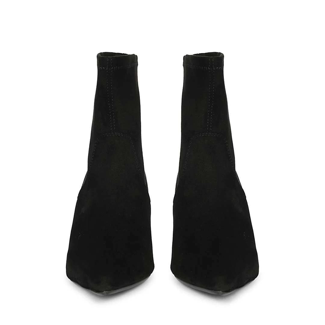 Saint Jemima Black Stretch Suede  Stiletto Ankle Boots - Image 5