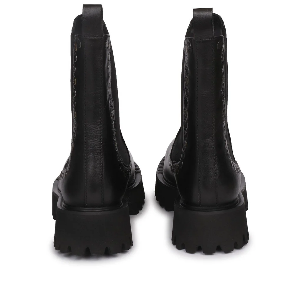 Saint Jessica Metal Studded High Ankle Leather Boots - Image 5