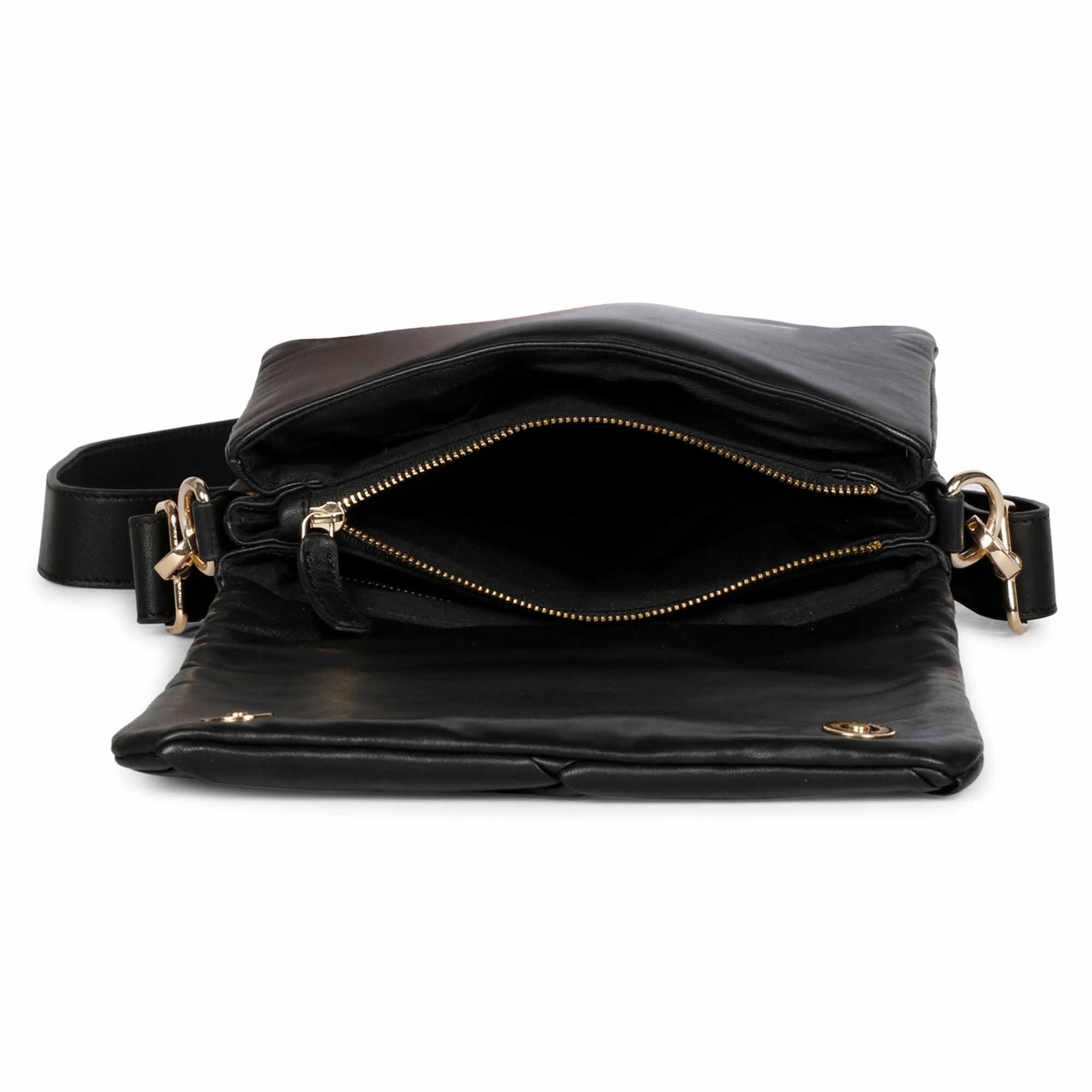 Kate Black Leather handcrafted Cross Body Sling Bags - Image 4