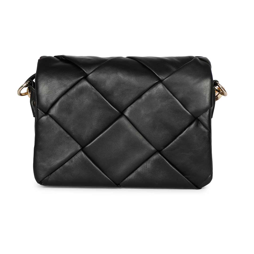 Kate Black Leather handcrafted Cross Body Sling Bags - Image 5