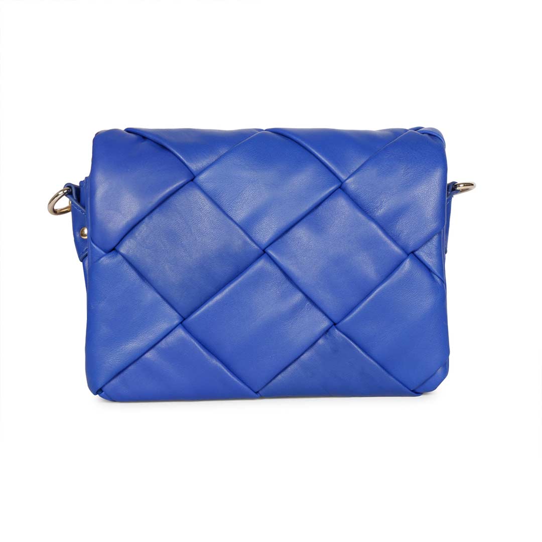 Kate Blue Leather handcrafted Cross Body Sling Bags - Image 4
