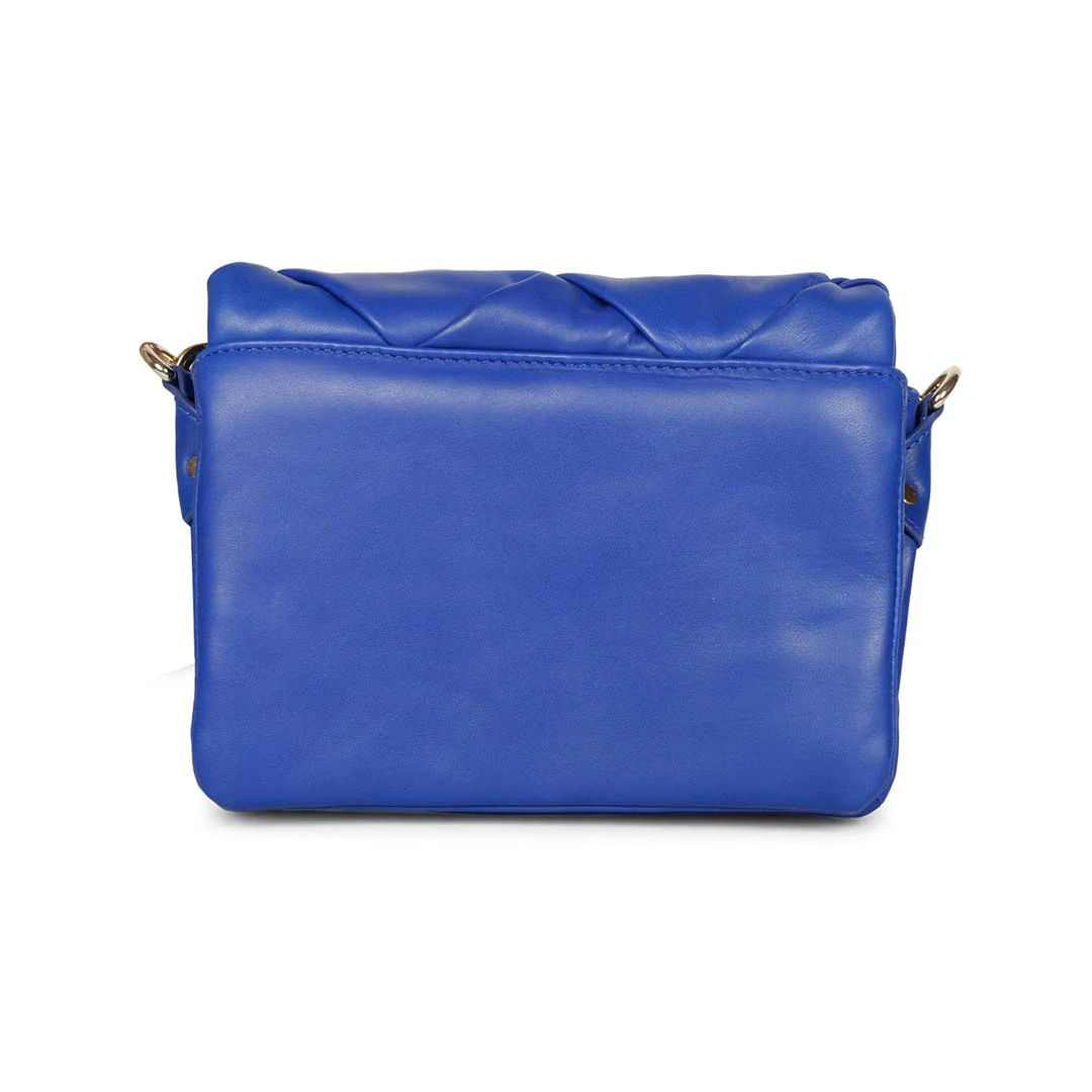 Kate Blue Leather handcrafted Cross Body Sling Bags - Image 5