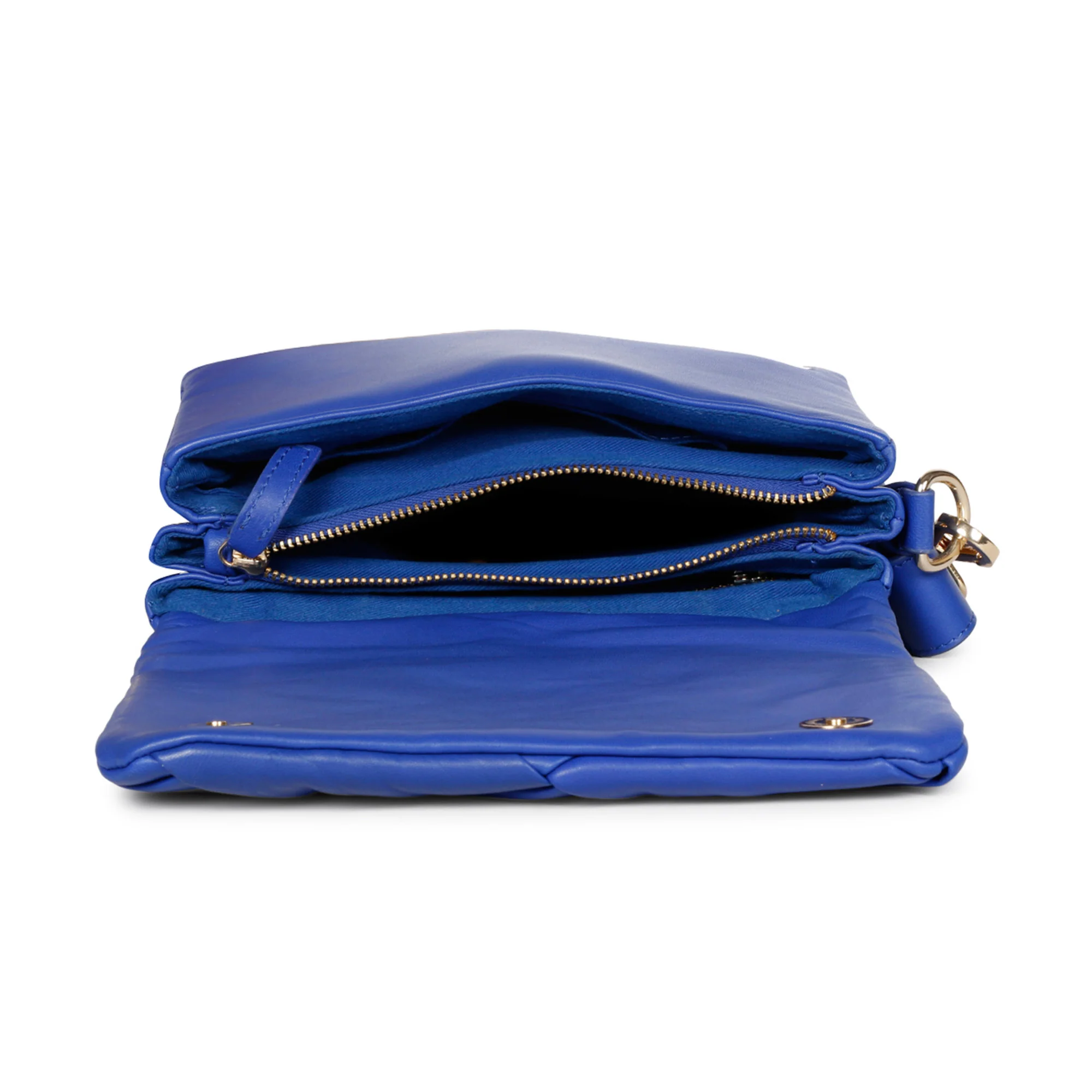 Kate Blue Leather handcrafted Cross Body Sling Bags - Image 6