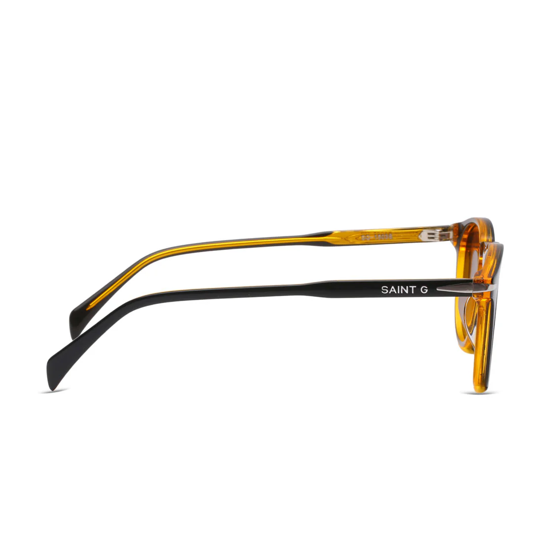 Lagoon Light Amber Black Round Sunglasses - Image 3