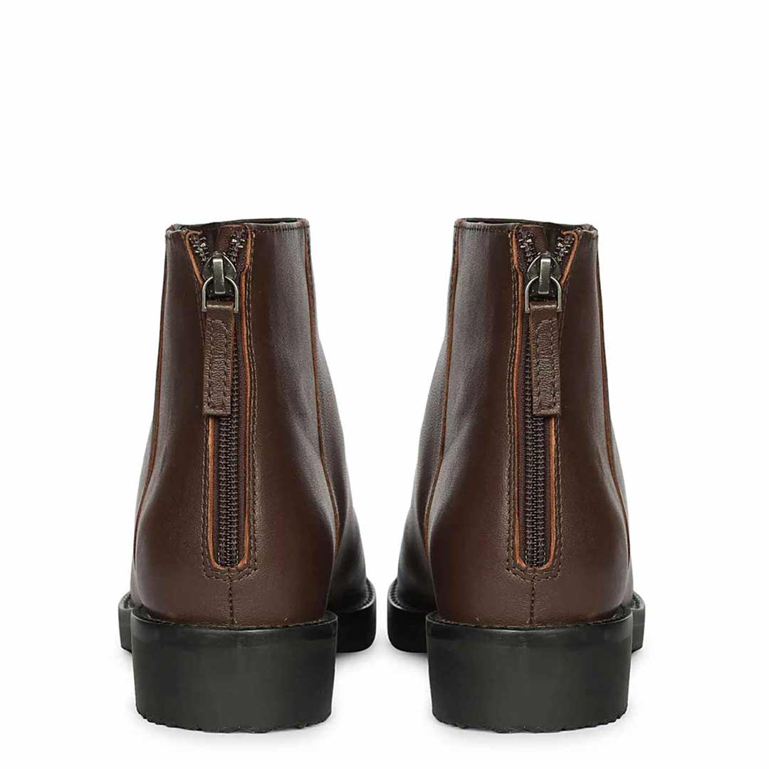 Livia Dark Brown Leather Ankle Boots - Image 5