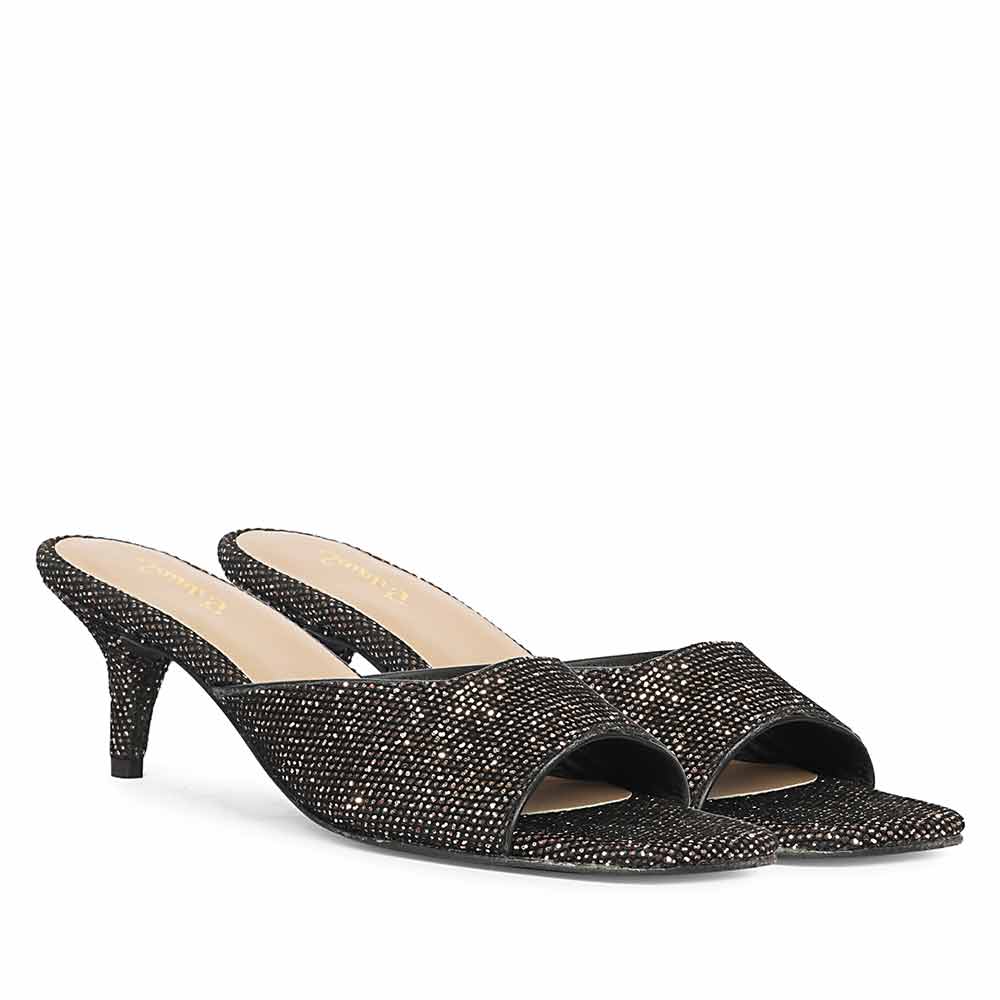 Saint Lorelei Burgundy Glitter Kitten Heels - Image 3