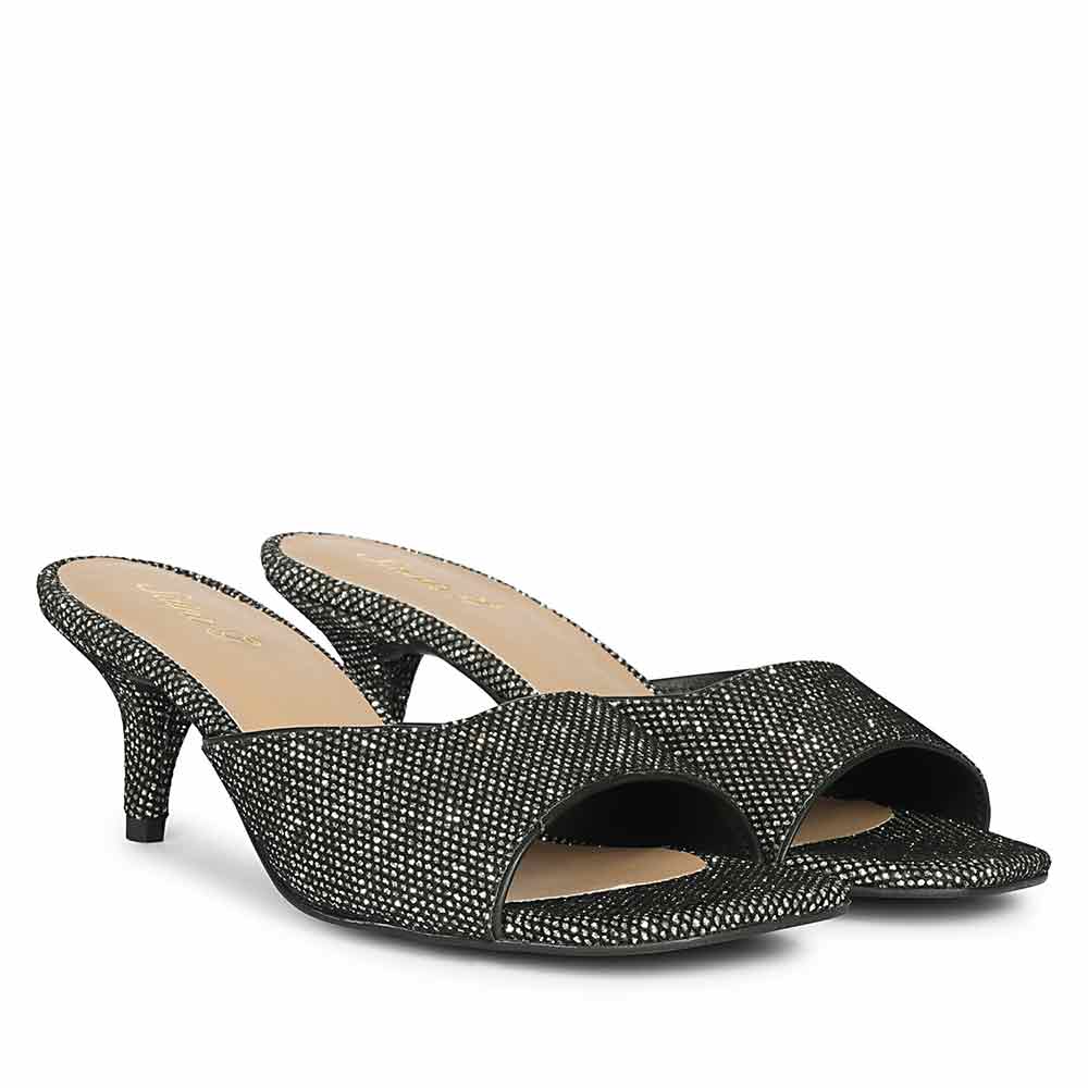 Lorelei Pewter Glitter Kitten Heels - Image 2