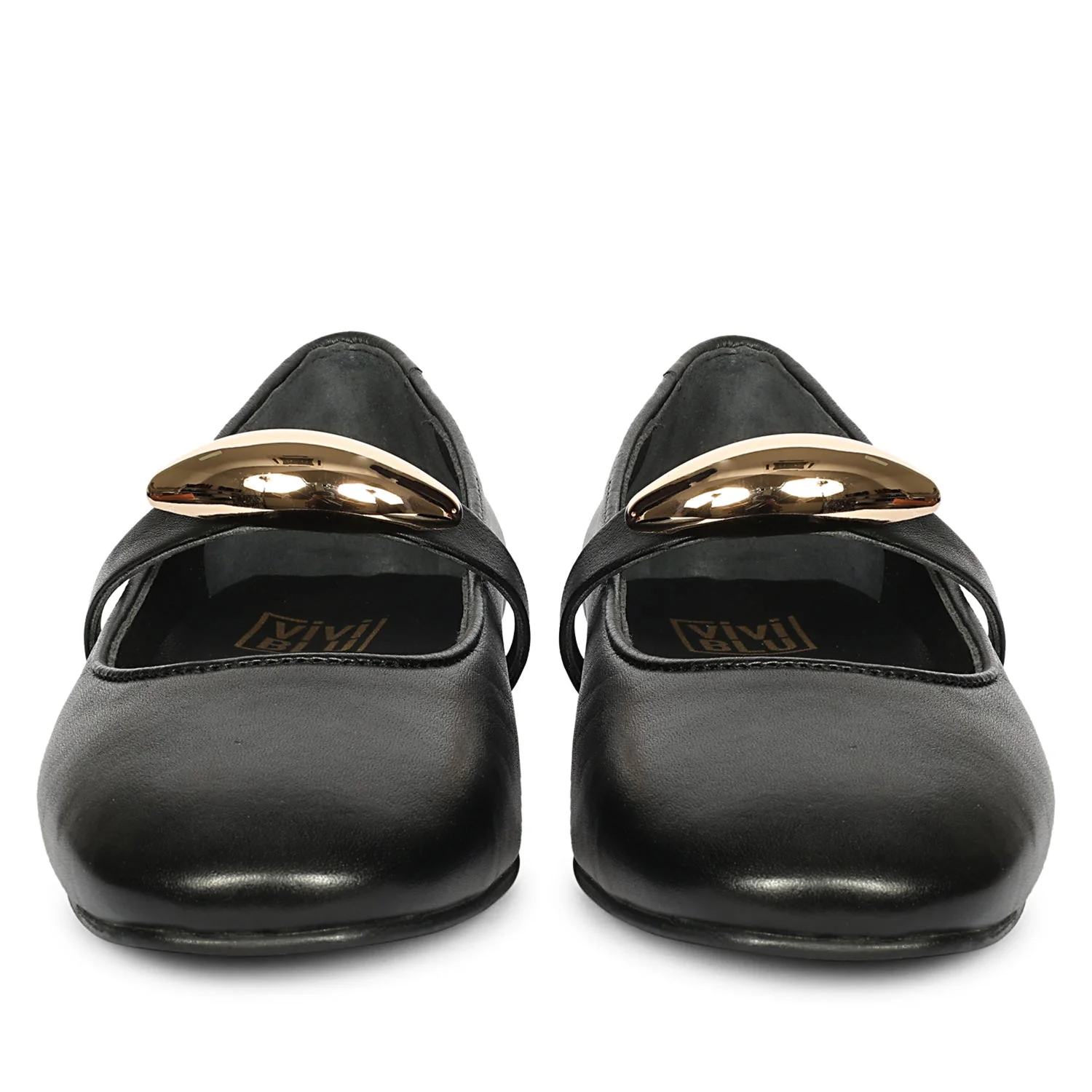 Marie Black Leather Ballerina - Image 4