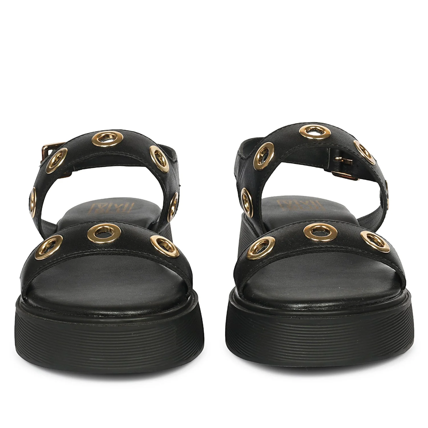 Marlowe Black Leather Platform Sandals - Image 2