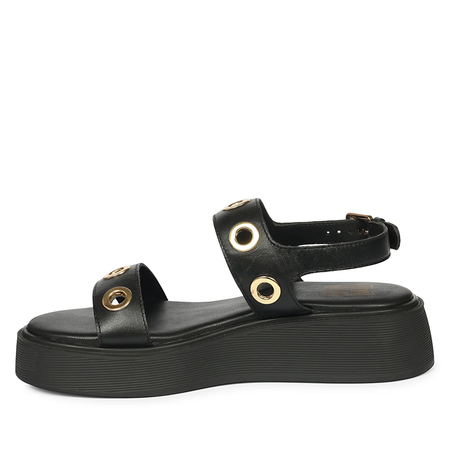 Marlowe Black Leather Platform Sandals - Image 4