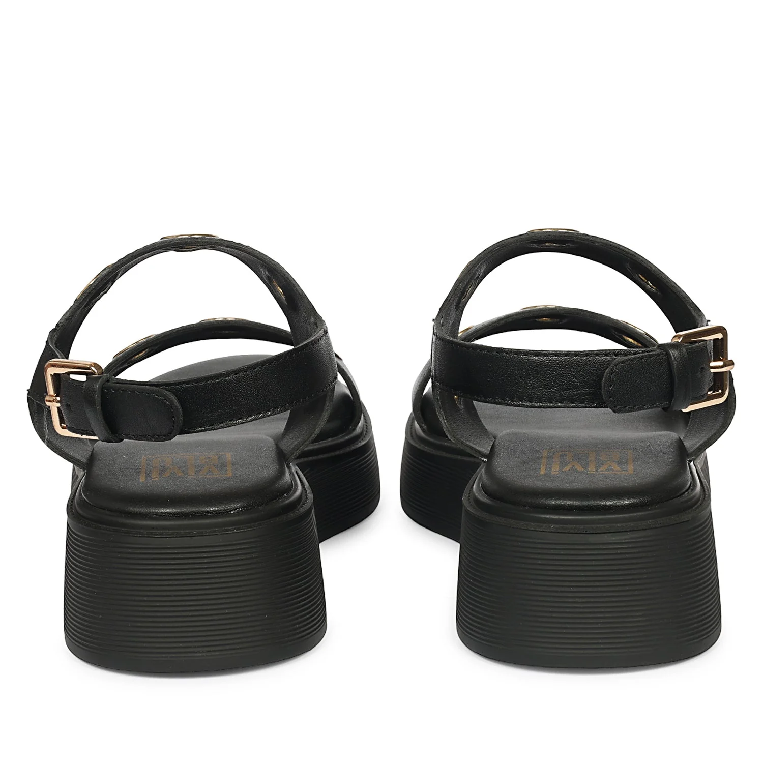 Marlowe Black Leather Platform Sandals - Image 6