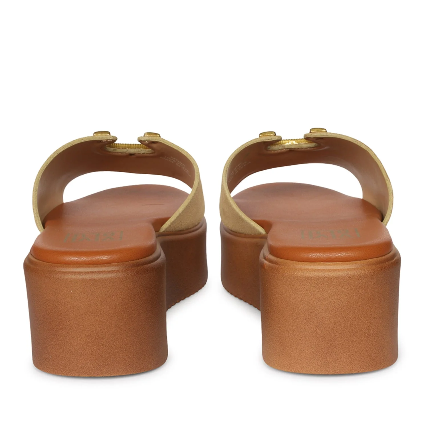 Nala Beige Leather Platform Sandals - Image 5