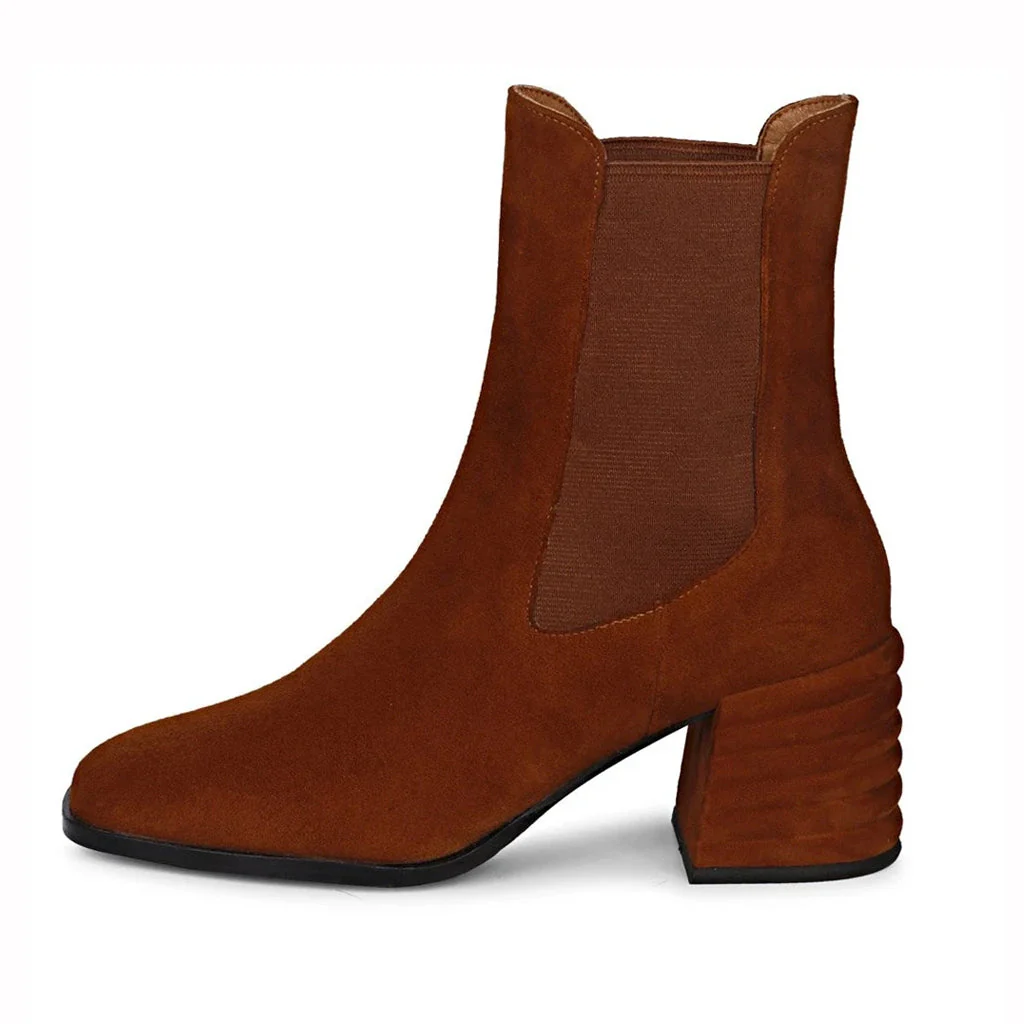 Saint Rachel Cognac Leather High Ankle Boots - Image 4