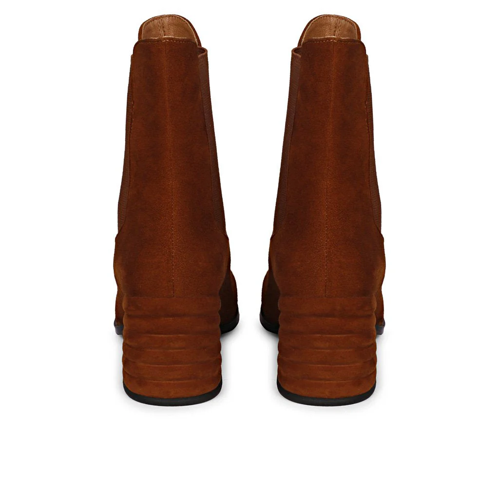 Saint Rachel Cognac Leather High Ankle Boots - Image 5