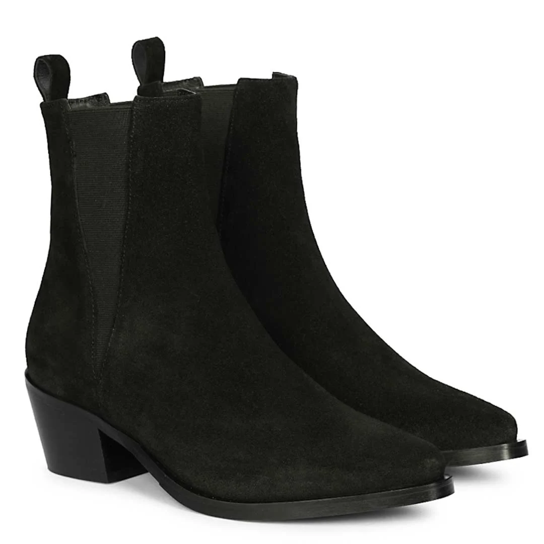 Saint Accorda Black Suede Leather Ankle Boots - Image 2