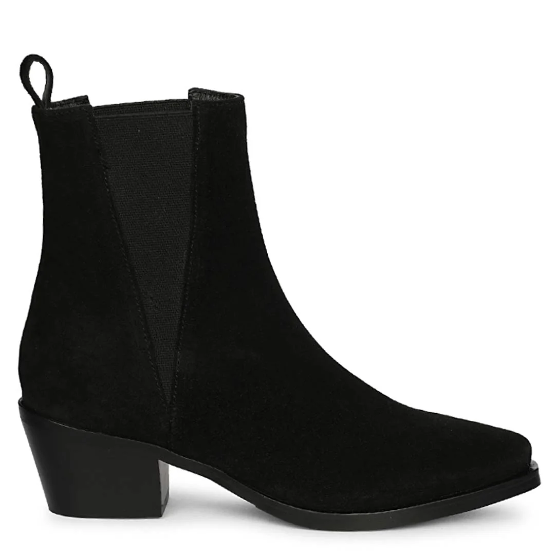 Saint Accorda Black Suede Leather Ankle Boots - Image 3
